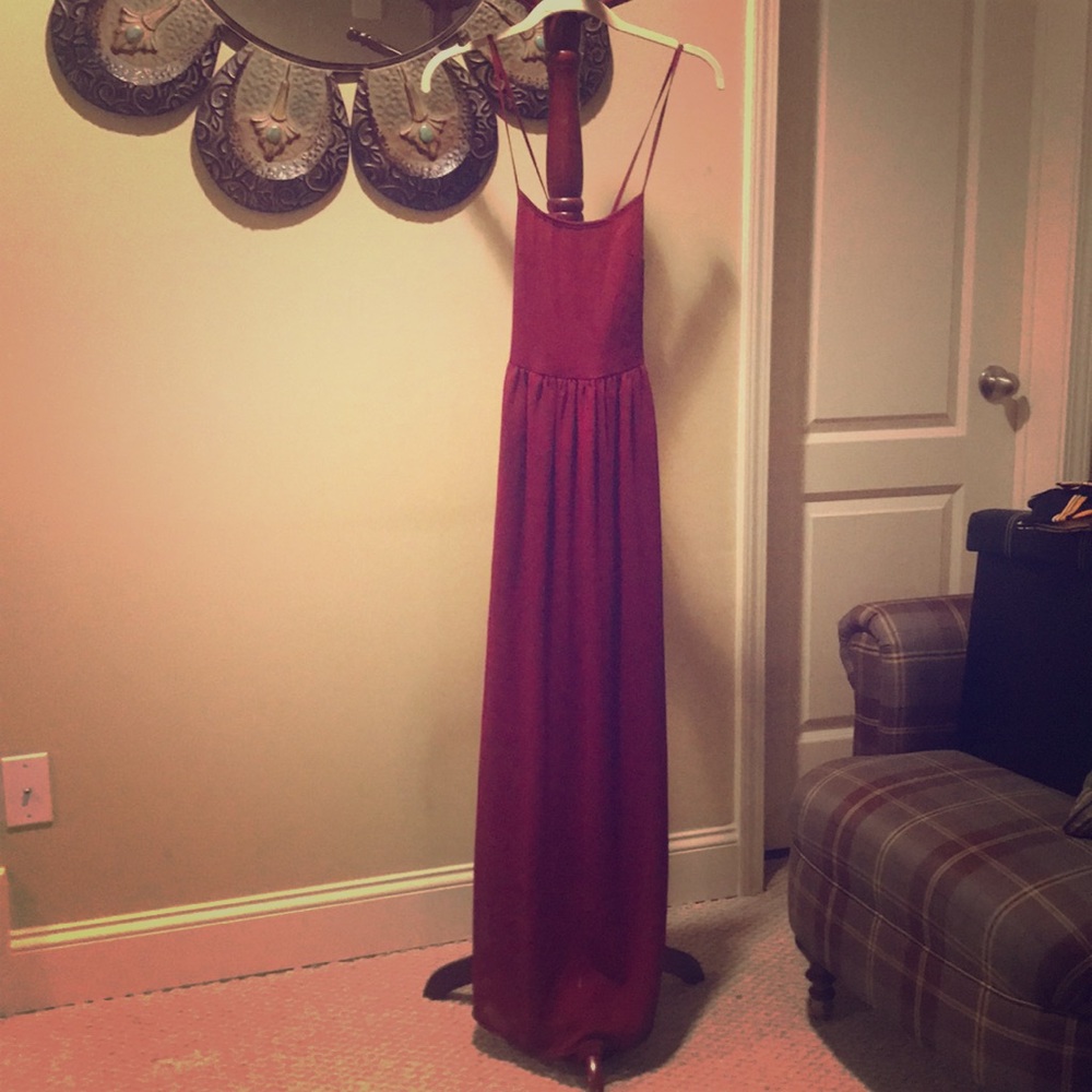 Wine maxi crossing dress